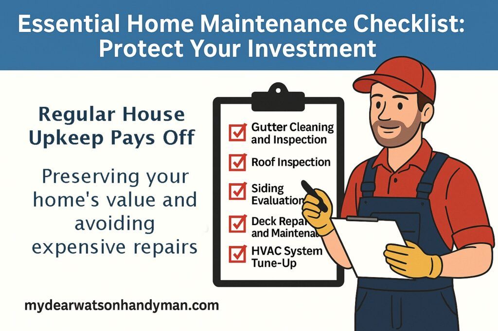 My Dear Watson Handyman, Essential Home Maintenance Checklist Maintenance Checklist