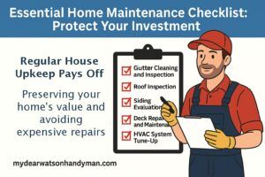 My Dear Watson Handyman, Essential Home Maintenance Checklist Maintenance Checklist